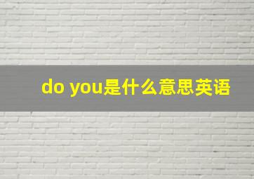 do you是什么意思英语